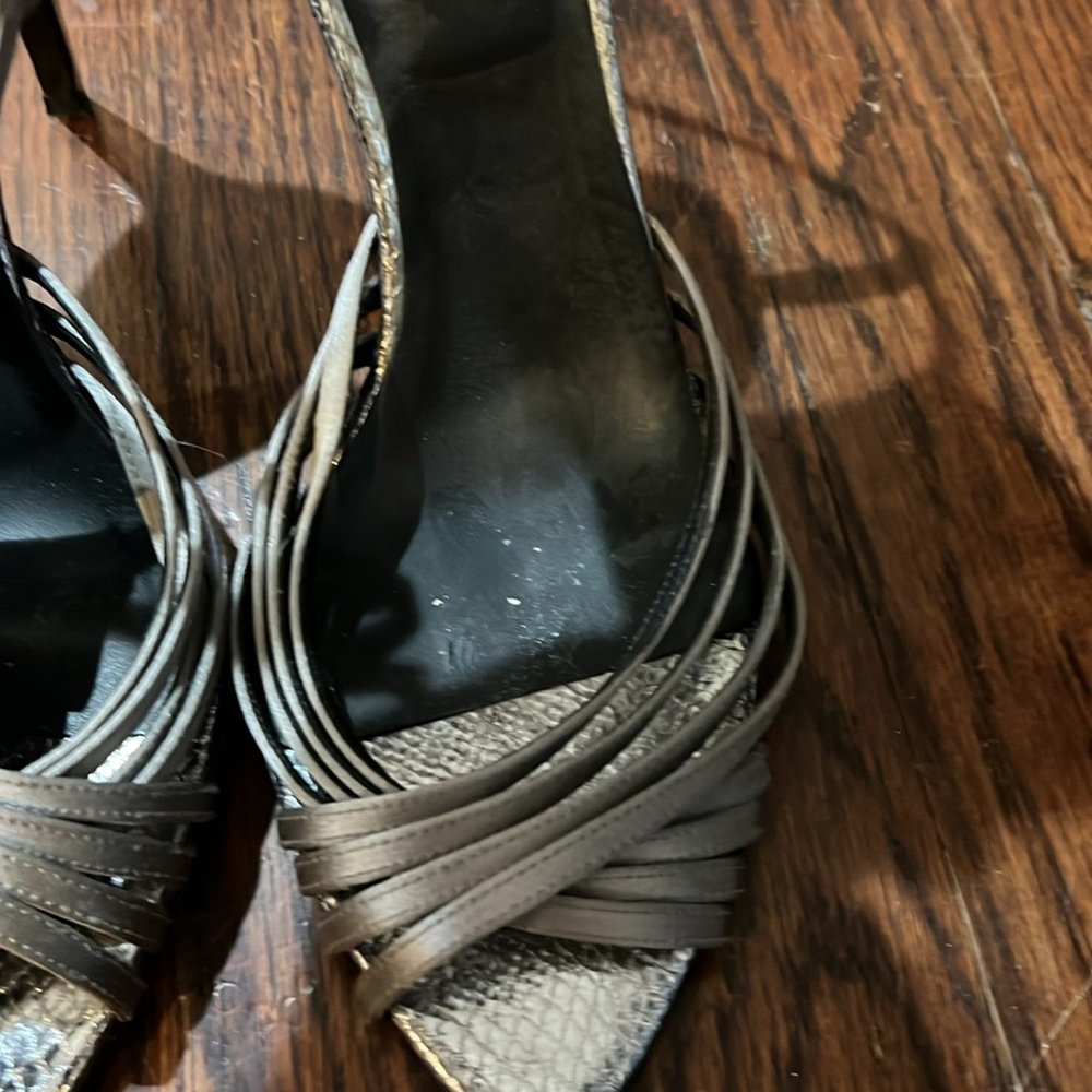 Devi Kroell Silver Python And Leather Heels In Ok… - image 6